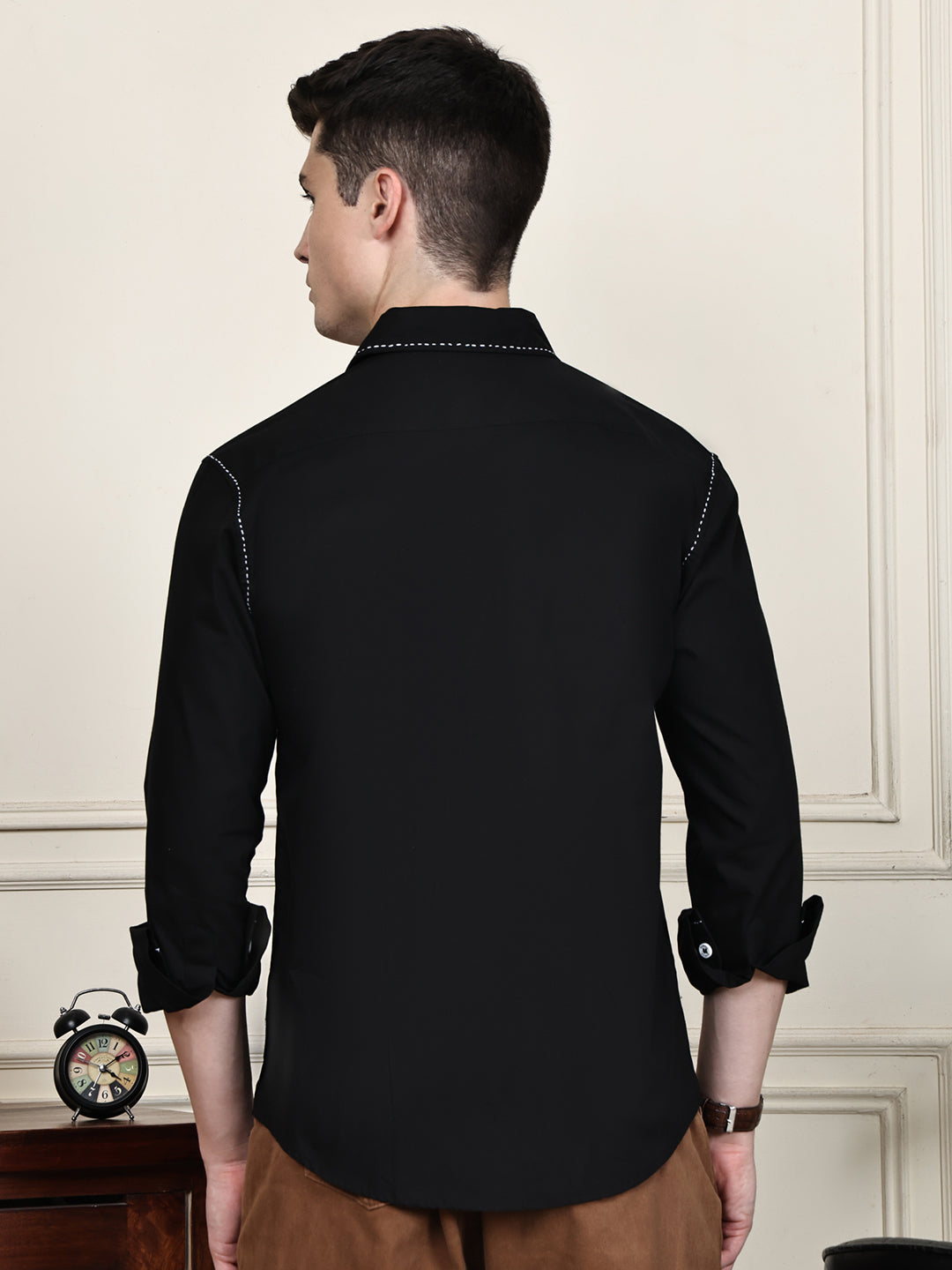 Kamizz Black Artisan Stitch Shirt