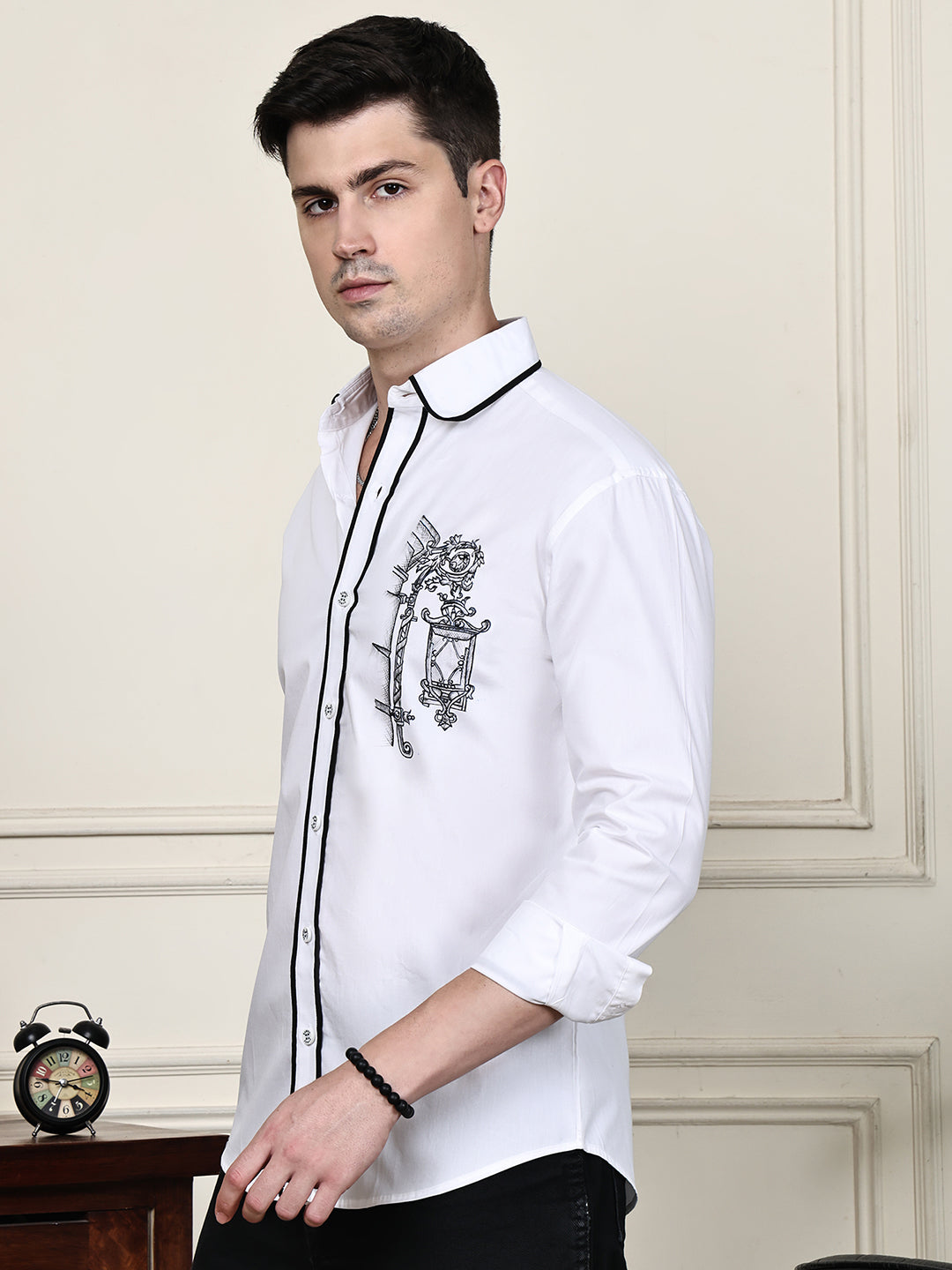 Kamizz White Hand-Painted Baroque Shirt