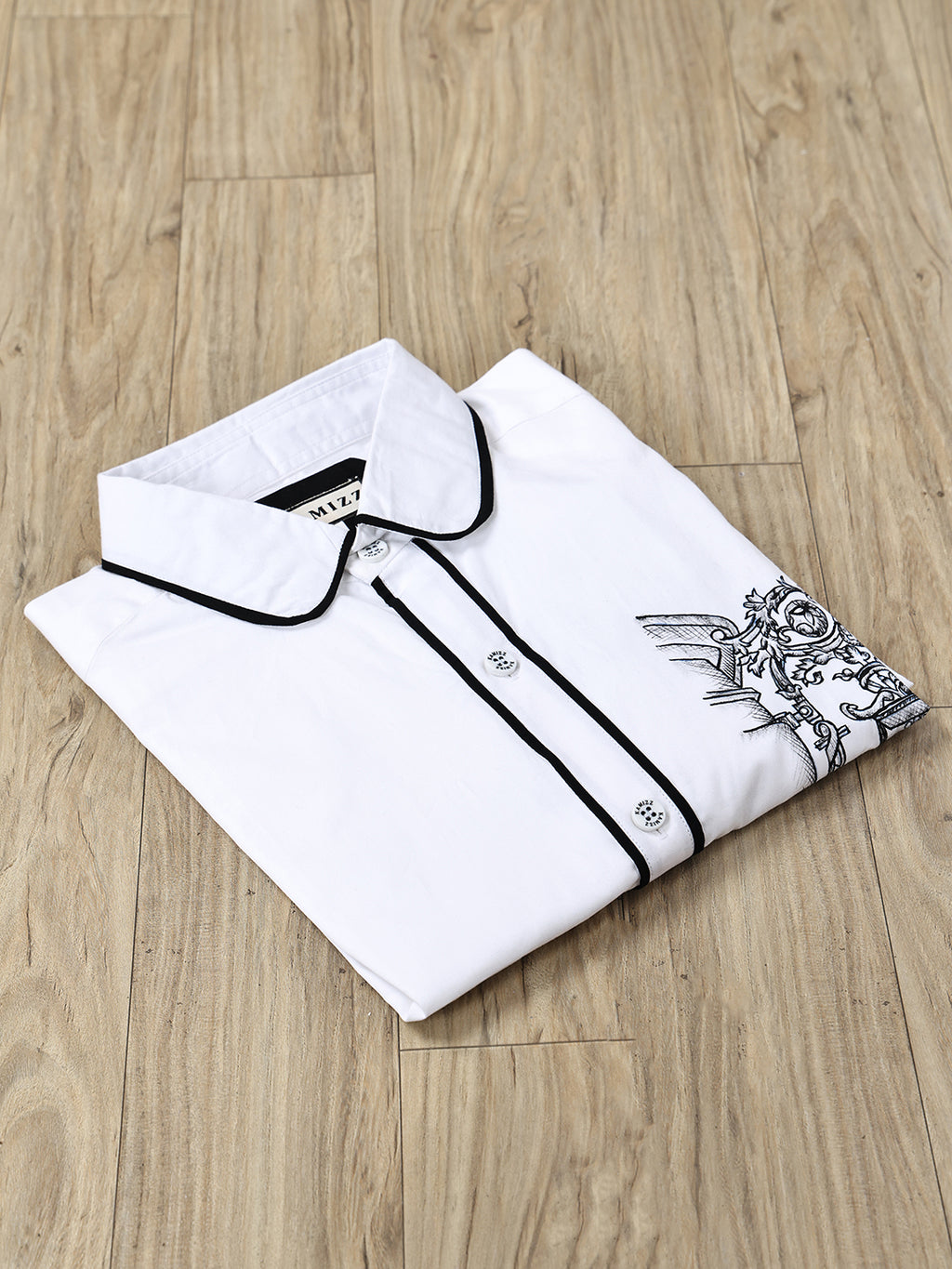 Kamizz White Hand-Painted Baroque Shirt