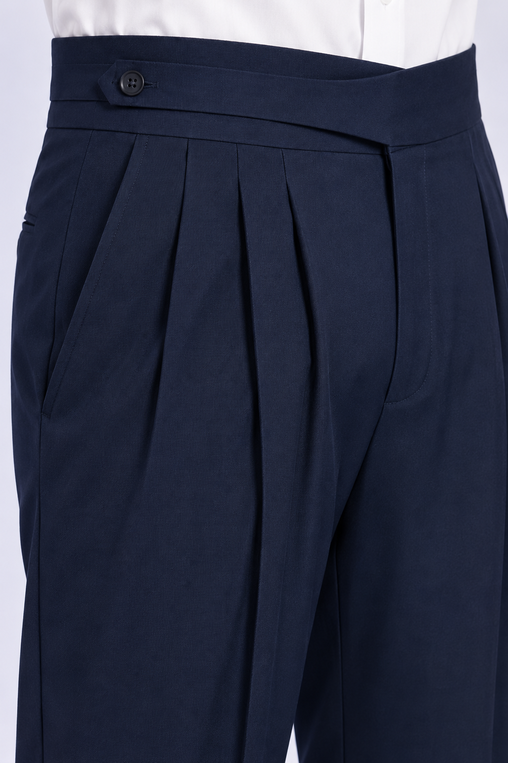 Navy Milano Straight Fit Trousers