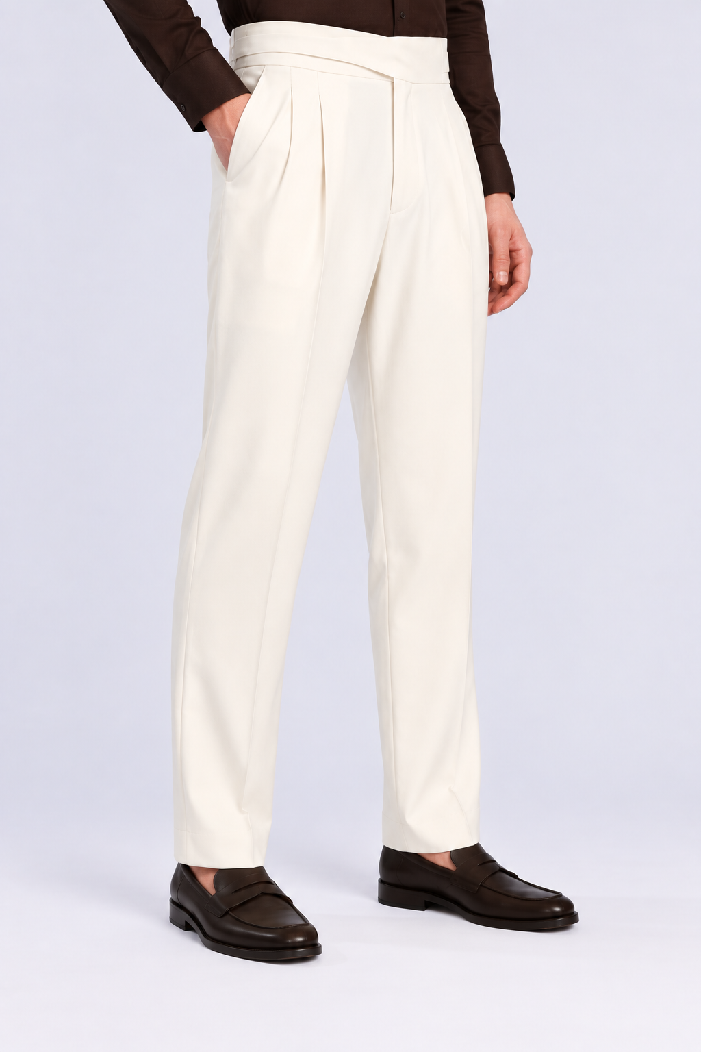 Ivory Milano Straight Fit Trousers