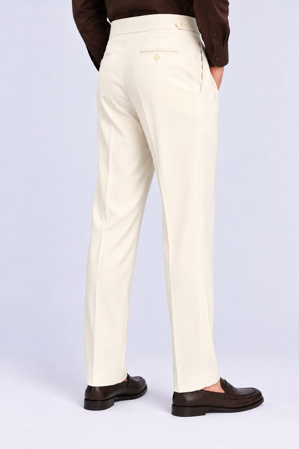 Ivory Milano Straight Fit Trousers