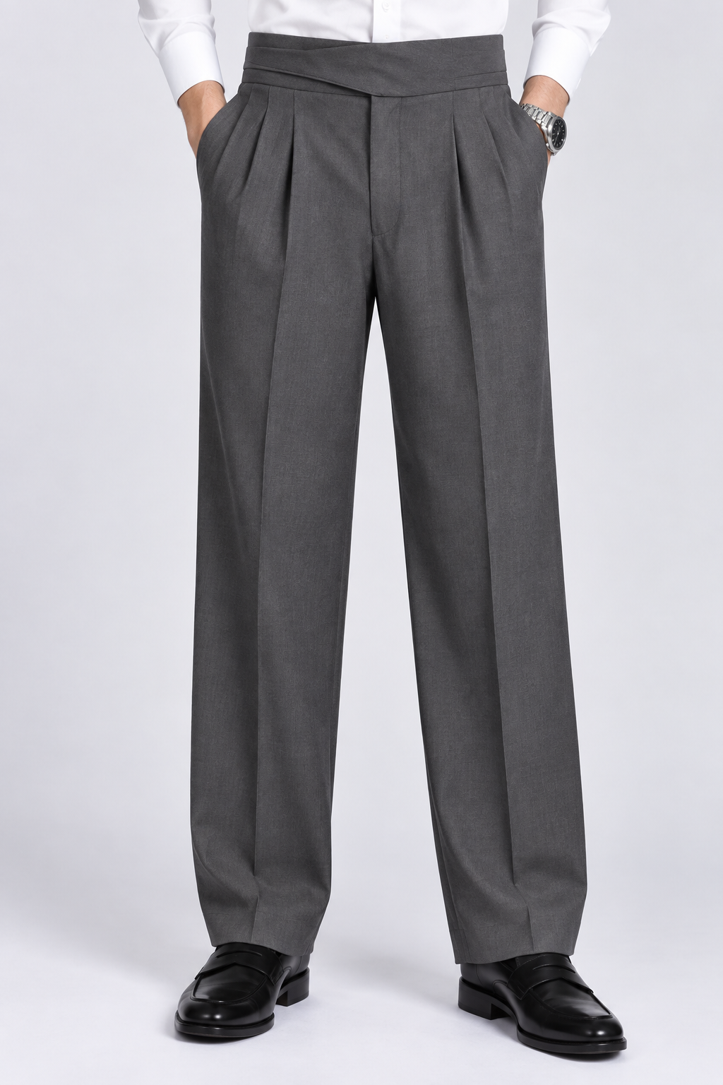Grey Milano Straight Fit Trousers