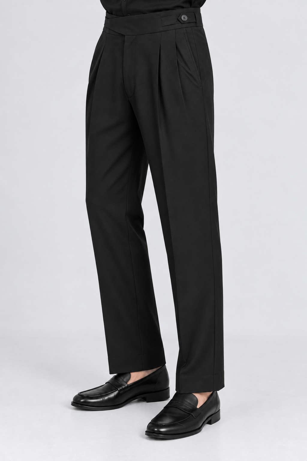 Black Milano Straight Fit Trousers