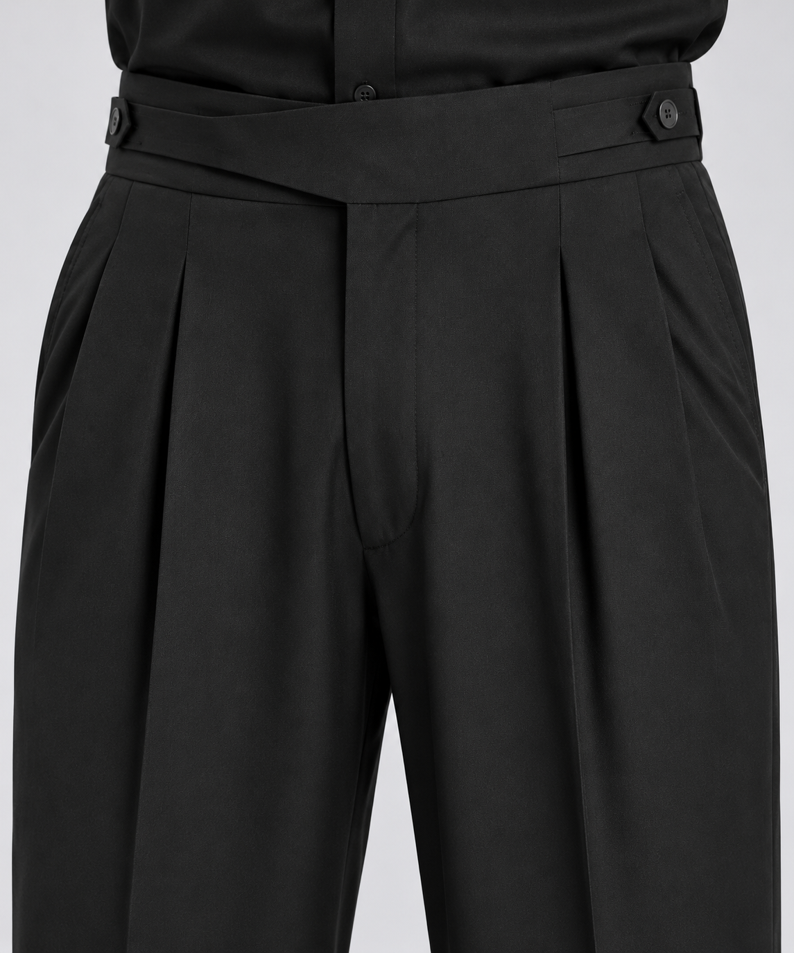 Black Milano Straight Fit Trousers