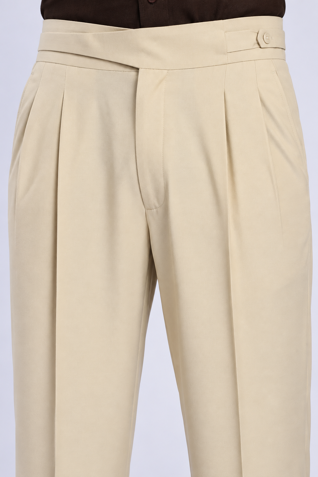 Beige Milano Straight Fit Trousers