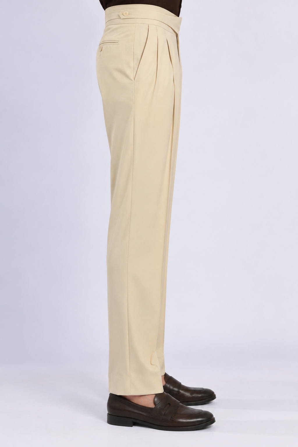 Beige Milano Straight Fit Trousers