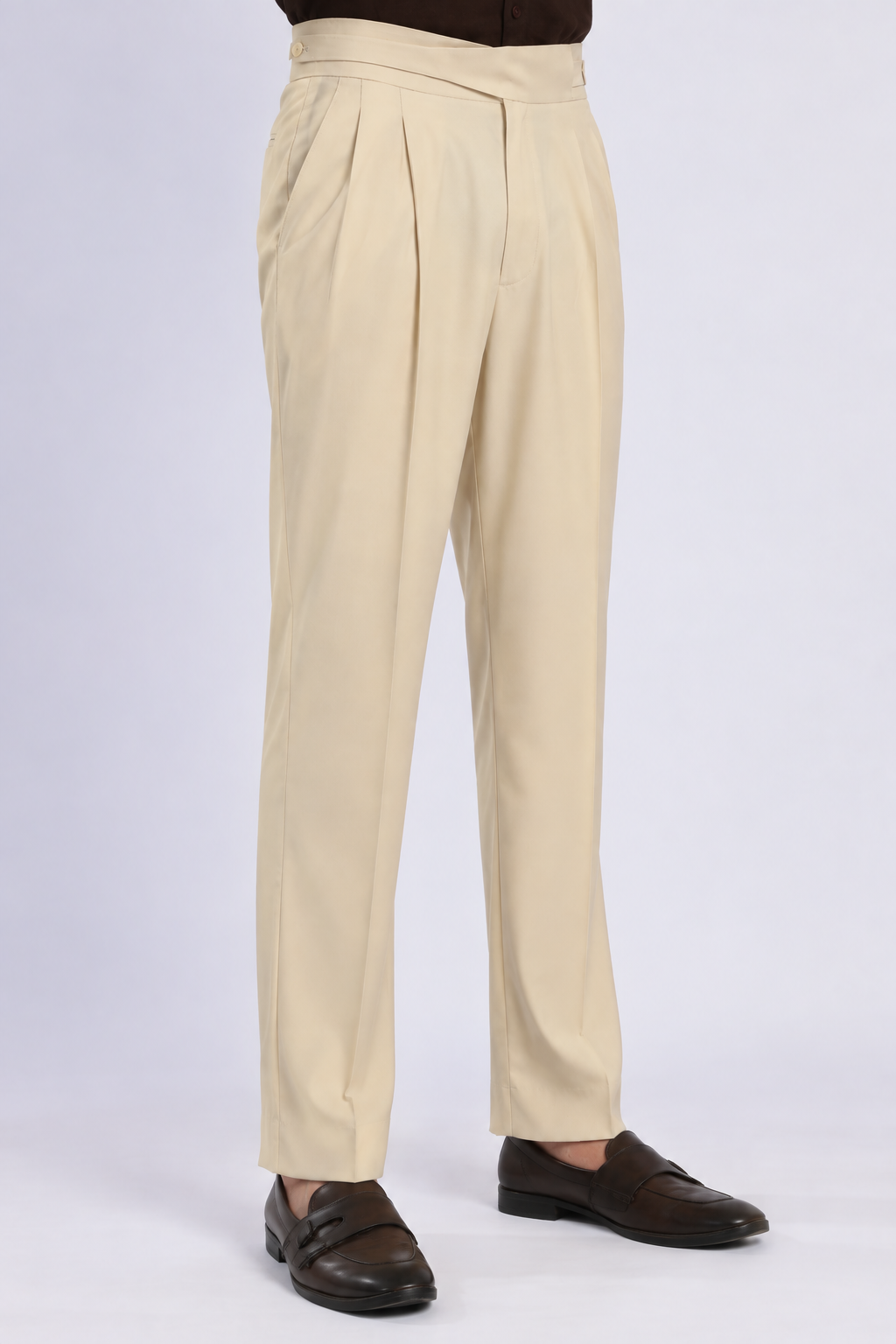Beige Milano Straight Fit Trousers