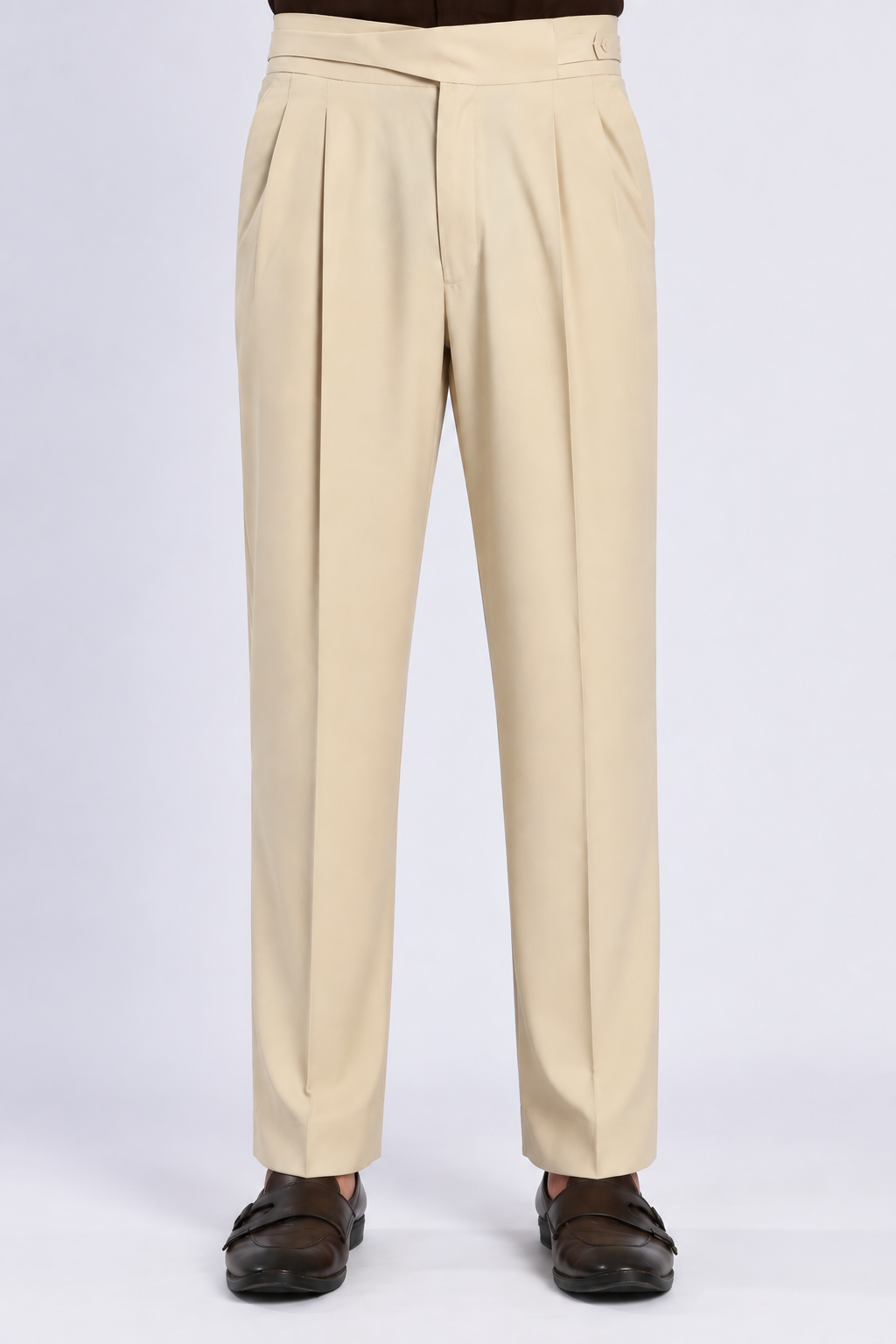 Beige Milano Straight Fit Trousers