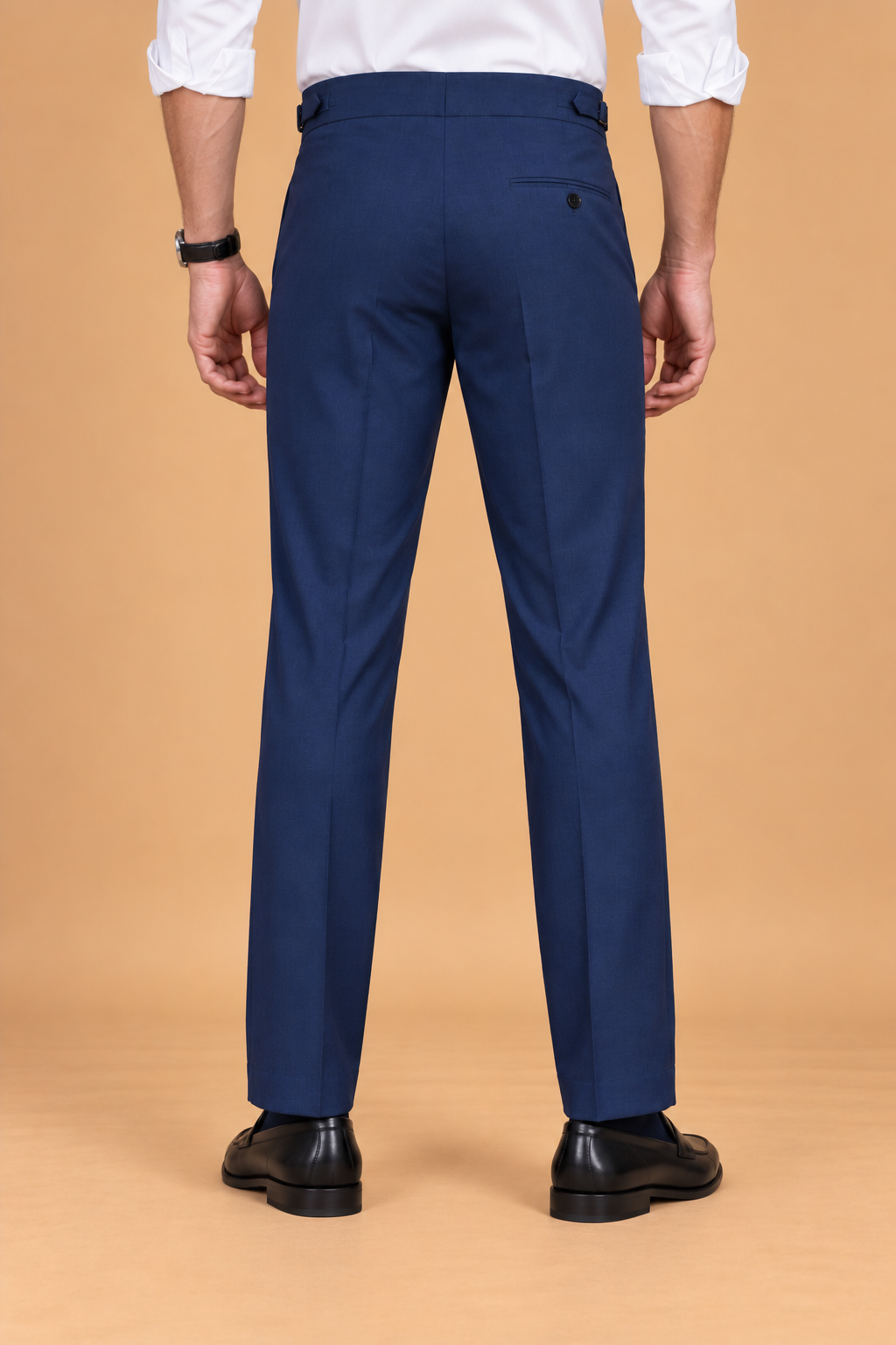 Navy European Cut Straight-Fit Trousers