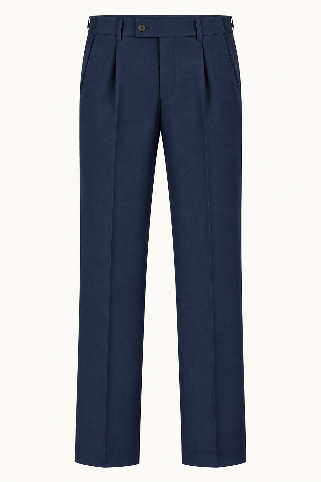 Navy Modern Straight-Fit Trousers