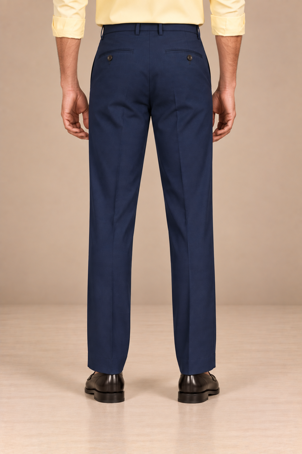 Navy Modern Straight-Fit Trousers