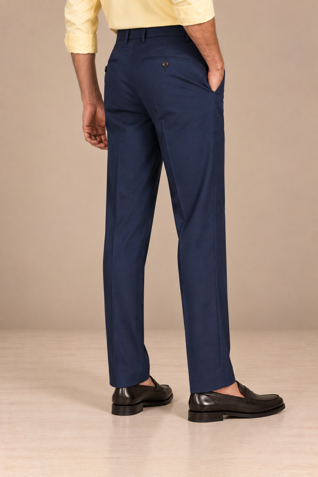 Navy Modern Straight-Fit Trousers