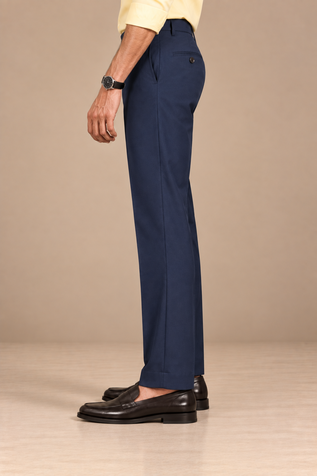 Navy Modern Straight-Fit Trousers