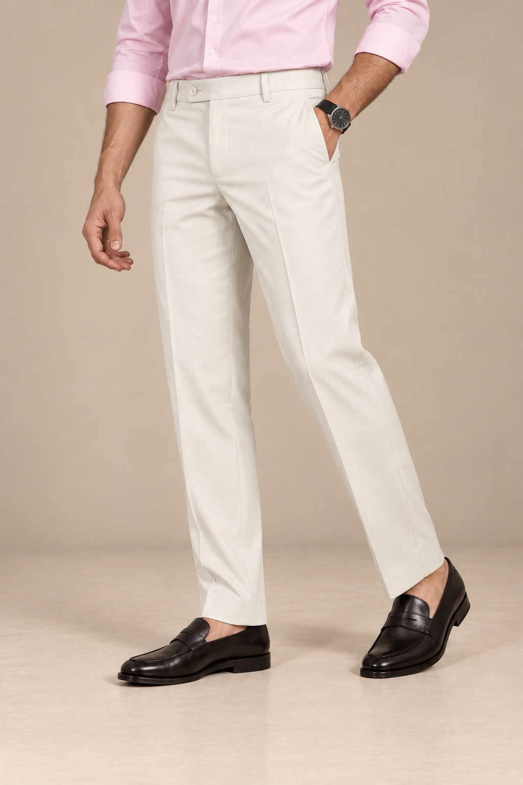 Off-White Modern Straight-Fit Trousers