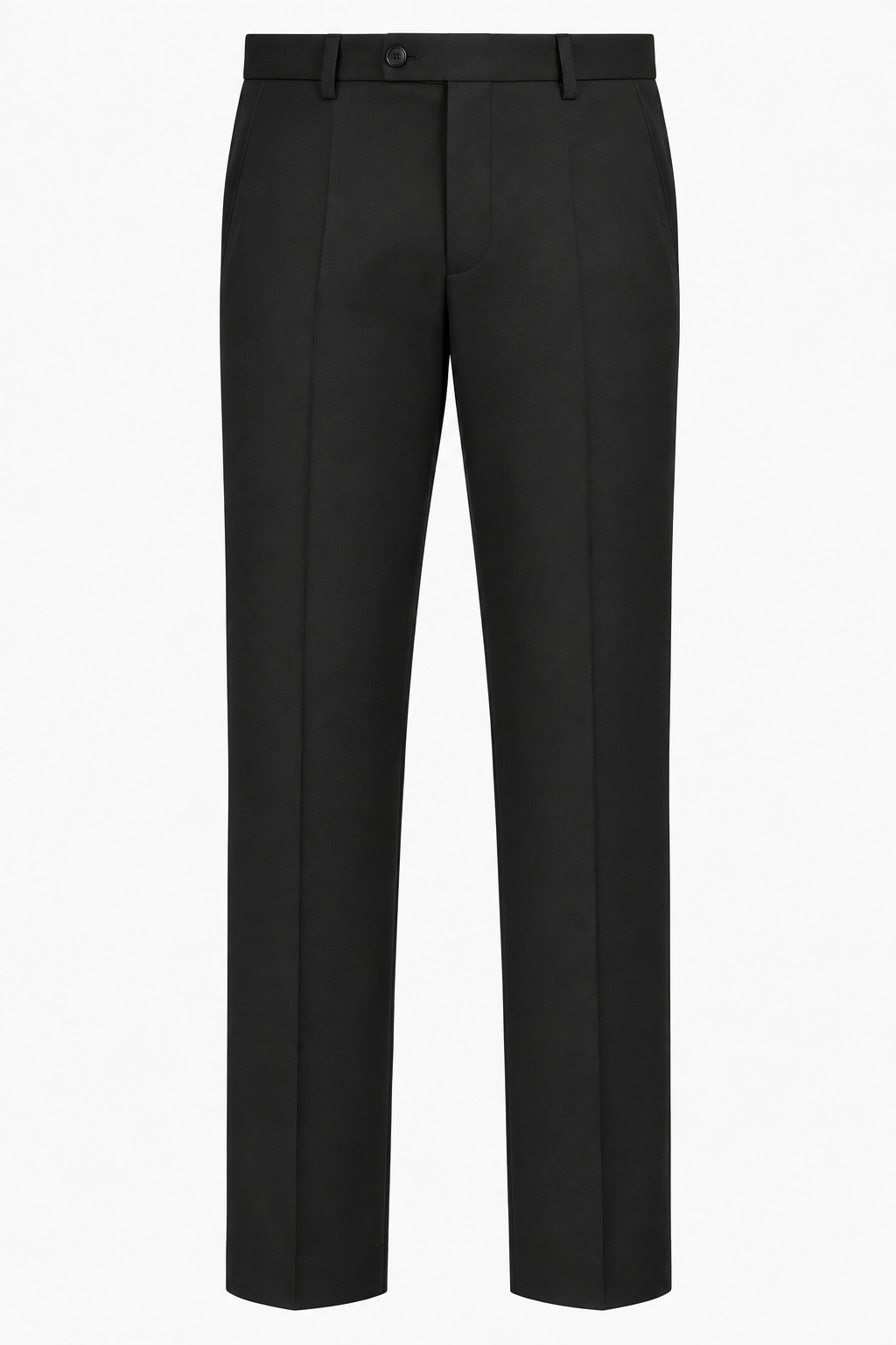 Black Modern Straight-Fit Trousers