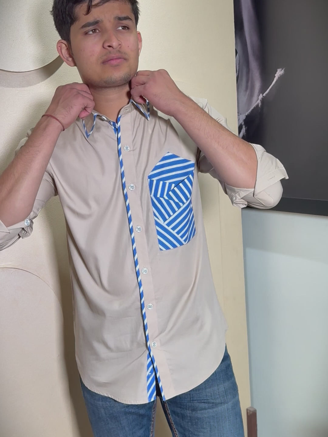 Kamizz Sand Blue Accent